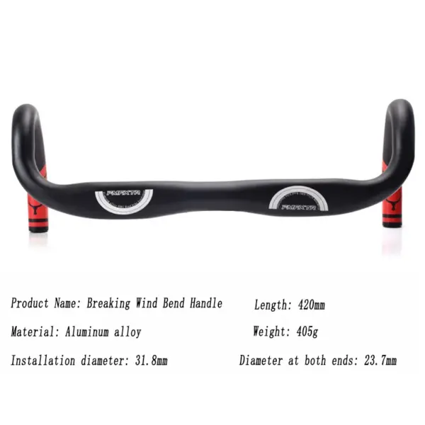 Road Bike Turn Handle, Racing, Wind Breaking, Bicycle, Aluminum Alloy Handle, Folding, Dead, Fixed Gear Bike, 31.8*420mm
