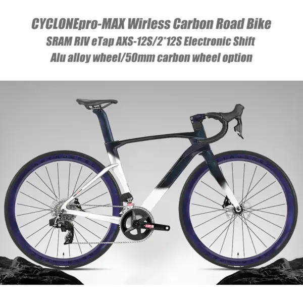 Twitter High-end 700*28C Wireless Carbon Road Bicycle SRAM RIV AXS-12S/24S Electronic Light Weight Hydraulic Racing Bike For Men