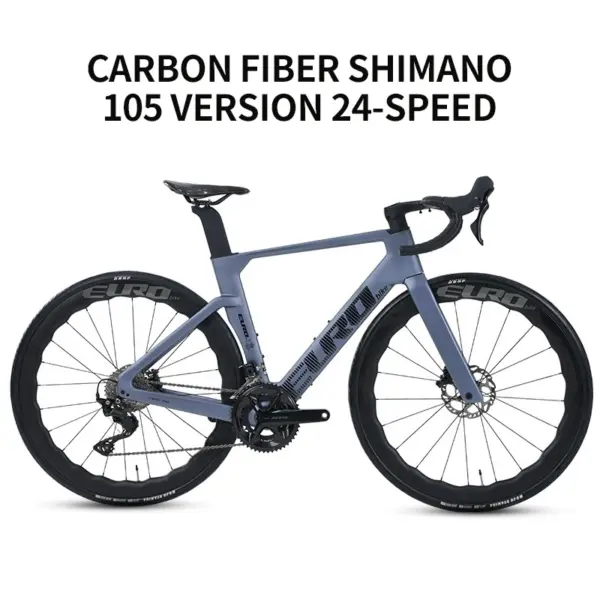 F1 Carbon Fiber Road Bike - Shimano 105 24-Speed Groupset | Hydraulic Disc Brakes | Windbreaking Racing Bike for Adults/Students