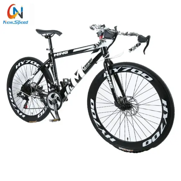 High-carbon steel adult cheap carbon road bikes / road bike racing ride for men / wheelset road bike 700C with DISC brake