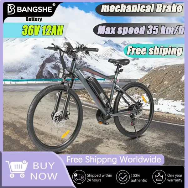 26-inch Fat Tire Mountain Riding Elite Electric Bicycle 500W Motor 36V 12AH Lithium Battery City Electric Bike SY26-II