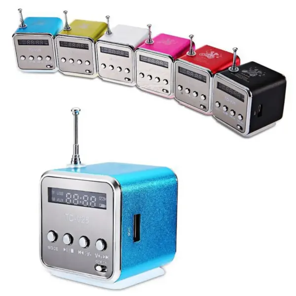 FM Portable Mini Radio Micro Treble Bluetooth Portable Voice For Computer Mobile Phone MP3 Music Support Micro TF card
