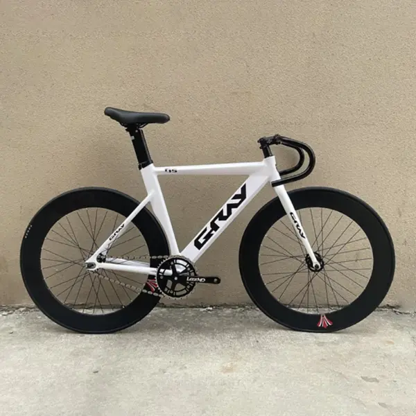 GRAY F15 Fixed Gear Bike With 700C 70mm Rim Wheels Aluminum Alloy Frame Fixie Single Speed Bicycle Customizable