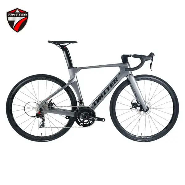Racing Bicycle Disc Brake Road Vehicle Carbon Fiber Inner Wiring Frame 22 Variable Speed Wind Breaking Racing Electric Bicycle