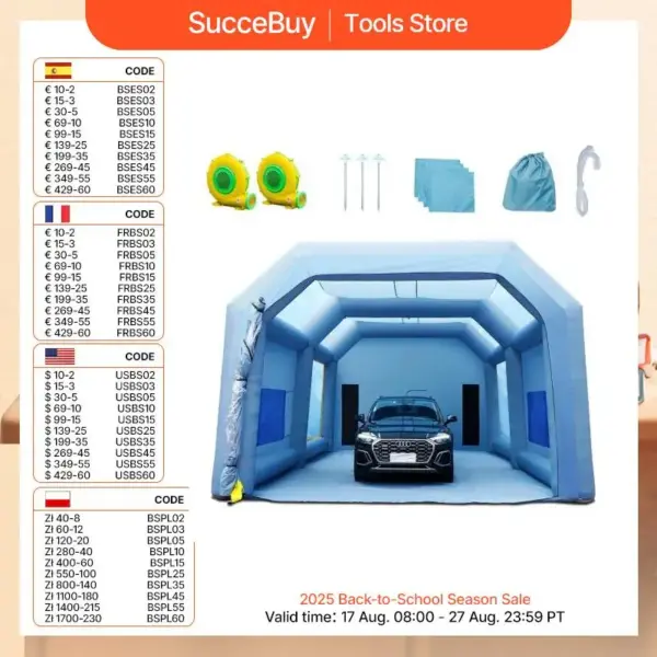 SucceBuy Inflatable Paint Booth with Blowers Inflatable Spray Booth Powerful Spray BoothCar Paint Tent Air Filter System