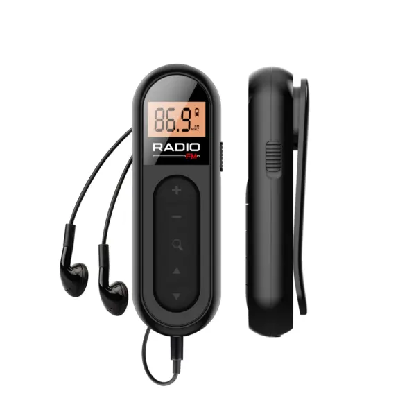 [Mini Portable FM Radio] Rechargeable Mini Portable FM Radio with Clip - Suitable for Meetings, Tours- Comes with Earphones