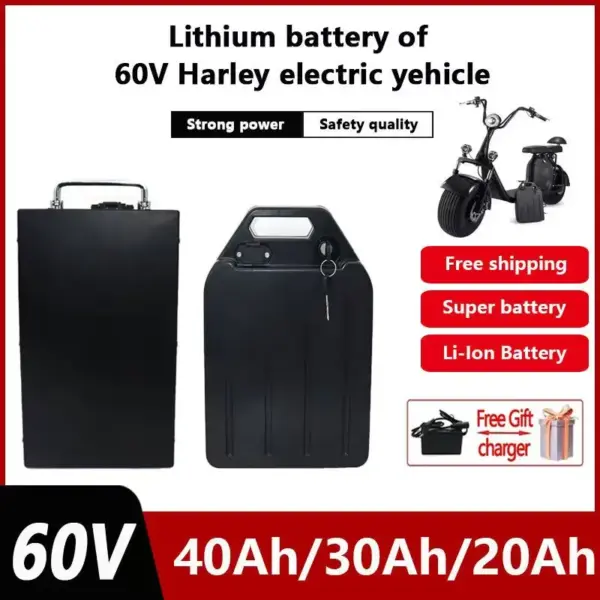 Harley 60V 40Ah 30Ah 20Ah Electric Motorcycle Waterproof 18650 Lithium Battery Suitable For CityCoco Electric Scooter Battery
