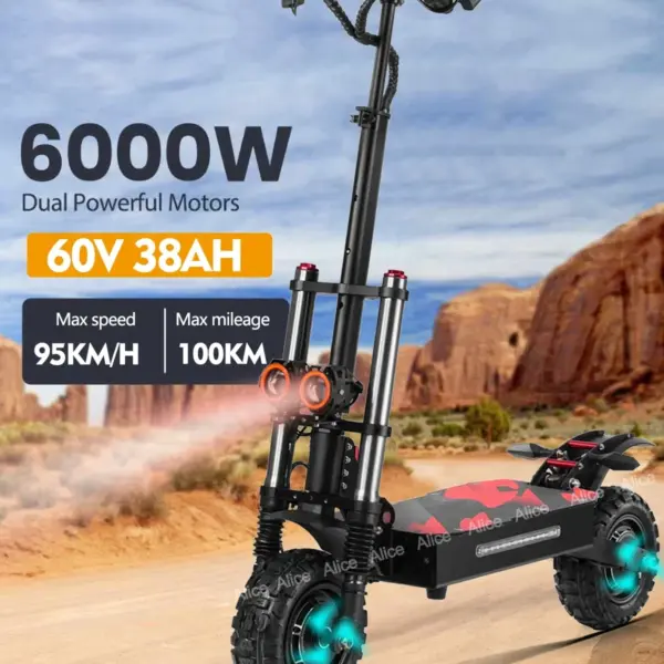 EU BOYUEDA S3-11 38Ah 6000W 60V Max Speed 85-95km/h Oil Brake 11 Inch Electric Scooter 200Kg Max Load 100Km Range Tax Free