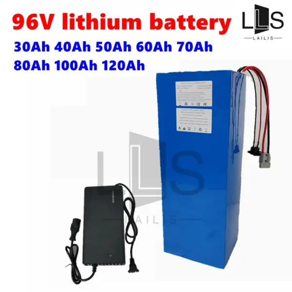 96v 60ah 80Ah 100Ah 30Ah 40Ah lithium ion battery li ion 26S BMS for 5000w motor robot scooter motorcycle AGV + 10A Charger