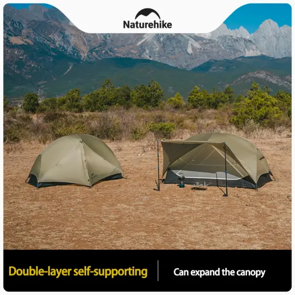 Naturehike Mongar UL Hiking Tent 15D Nylon Ultralight Waterproof Double Layer Outdoor Backpacking Camping Travel Shelter 3Season