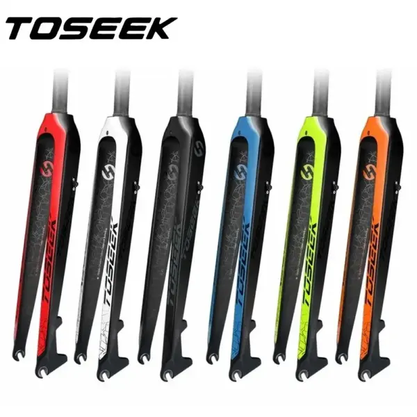 TOSEEK T800 Carbon Fork Bike MTB Forks 26er 27.5er 29er Mountain Bicycle Fork QR 9*100mm Disc Brake 160mm