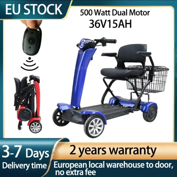 lightweight auto moto folding mobility scooter elderly electric scooters with turn signal light for sale Escooter 500W-15AH