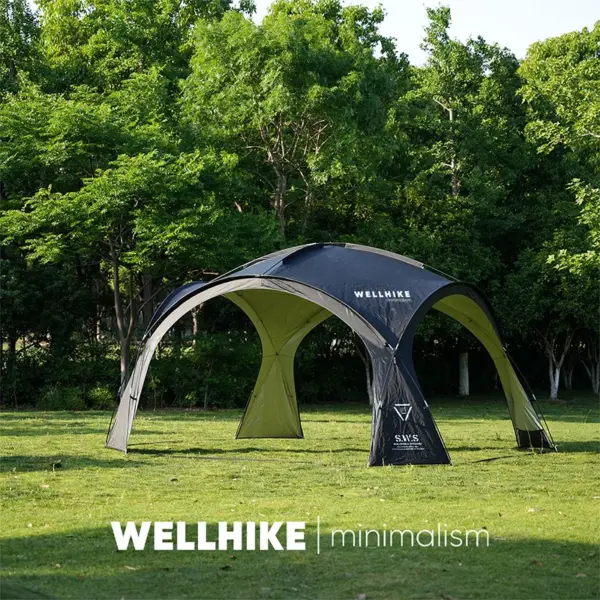 WELLHIKE Outdoor Dome Canopy Tent Camping Rainproof and Sunscreen Oversized Awning Yurt Gazebo Dome Mesh Screen Door Fabric Door