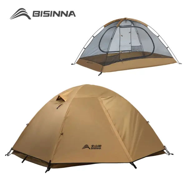 BISINNA Camping Tent 2 Persons Portable Waterproof Backpacking Tent Double-layer Outdoor Hiking Travel Camping Equipment