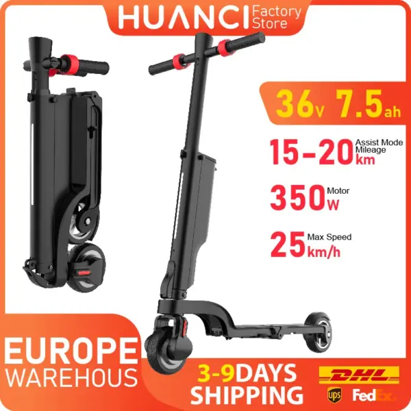 HUANCI X6 Electric Scooter Foldable 7.5A 350W 25KM/H Electric Scooters 36V e scooter E Scooter for Adults escooter Smart app men