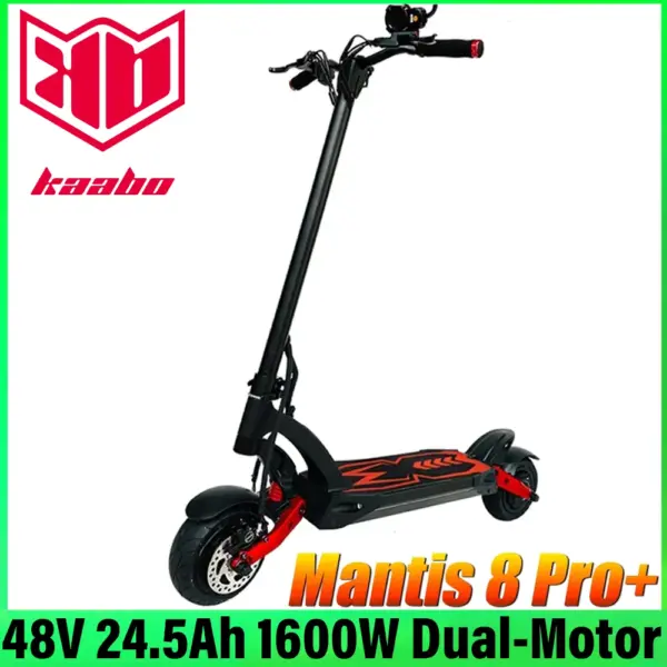 EU Stock Kaabo Mantis 8 Pro+ Electric Scooter Dualmotor E-scooter 1600W 48V 24.5Ah Twowheel Foldable Skateboard Minimotors
