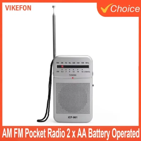 Full-Band AA Battery Small Portable Radio Mini AM FM Pointer Pocket Radio for Indoor Outdoor Camping Emergency Use
