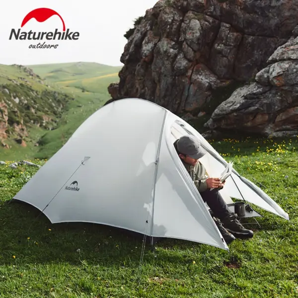 Naturehike Cloud Up Outdoor Camping Tent Ultralight 2 Person 15D Silica Gel Double Layer Backpack Tent Hiking With Free Mat