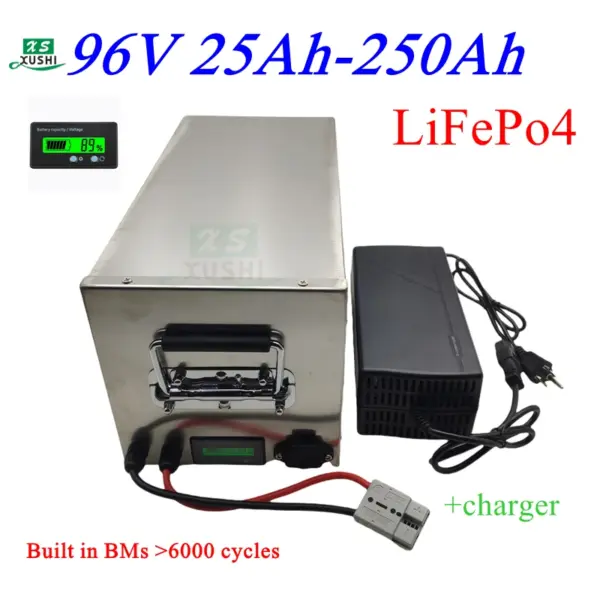 xs 96V 25Ah 50Ah 70Ah 100Ah 120Ah 150Ah 200Ah 250Ah Lifepo4 Battery with BMS 32S for Electric Cars Motorcycles Tour Bus Van AGV