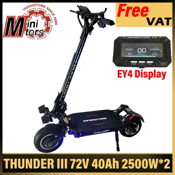 Minimotors DT THUNDER 3 72V 40AH Battery 2500W*2 Dual Motor 11inch NUTT Latest Upgrade EY4 Display Electric Scooter