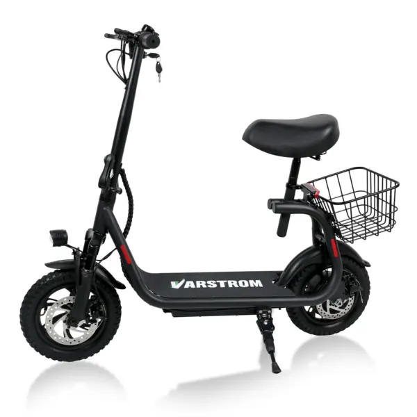 [EU Direct ]Electric Scooter 12inch 500W 35KM Range Folding Adult Scooter 30KM Max Range Scooters with Seat and Basket