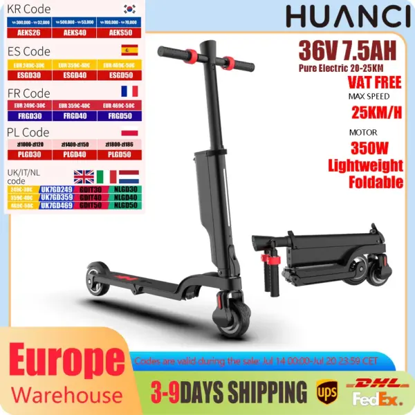 HX X6 EScooter Adult 350W 7.5AH 36V 25KM/H Foldable Electric Kick Electric Scooter 5.5 inch Wheel EScooter For Adult Children