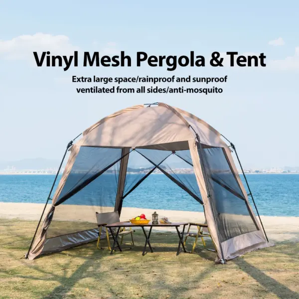 4-8 Person Camping Tent Waterproof Sun Protection Family Outdoor Tent with Steel Frame 210D Oxford Fabric Windproof for Summer