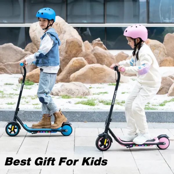 EVERCROSS TECH E6 Kids Electric Scooter - 7" Lightweight Foldable, 15km Range, 7-Color LED Lights, 3 Speed Modes (8/12/16km/h)