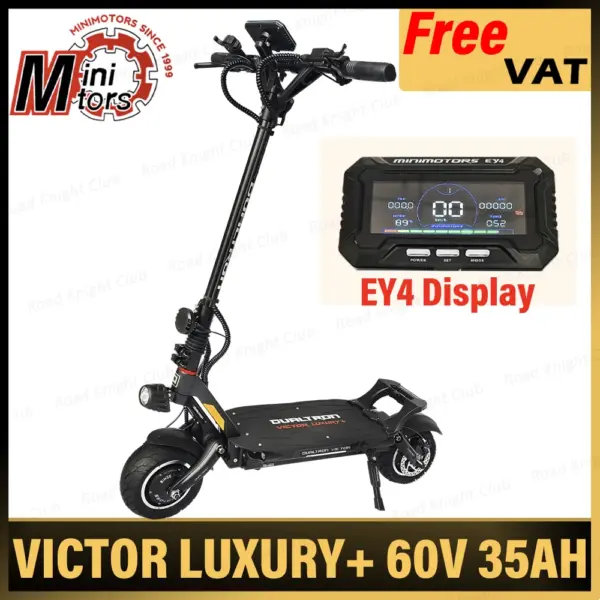 Minimotors DT Victor Luxury+ 60V 35AH Battery 1300W*2 Motor 10inch Tire Hydraulic Brake New EY4 Display With APP Scooter