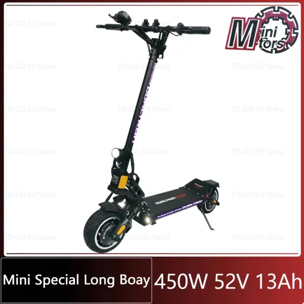 Minimotors DT Mini Special Long Body Scooter Single Motor 450W Dual Motor450W*2 52V Battery 9inc Tube Tire New EY3 Display