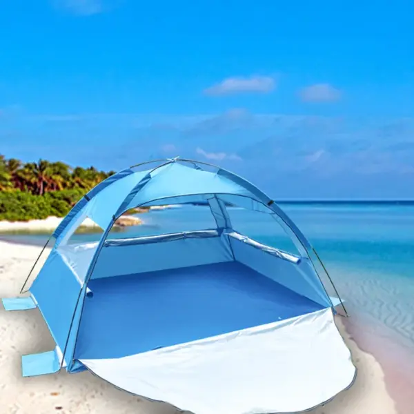 Beach Tent 2-3 Persons Pop Up Tent Automatic Quickly Open Outdoor Camping Tour Portable Sun protection with Extended Mat