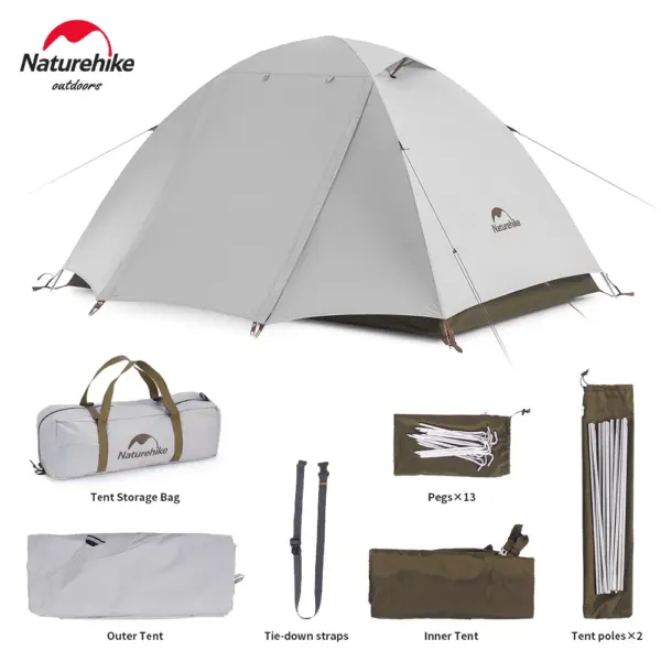 Naturehike Cloud River Ultralight Hiking Tent Portable Sunproof Windbreaks Easy Pitch 3 Person Four Season Tent UPF50+