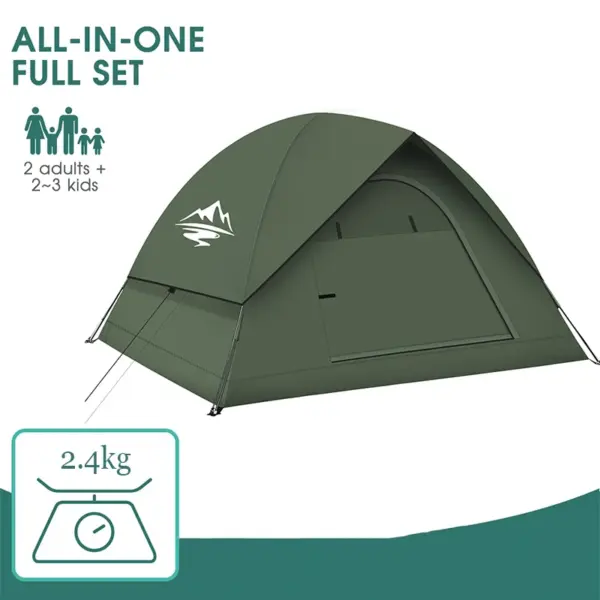 Tents for Camping 3-4 Person with Rainfly Camping Tents 100% Waterproof Windproof Tents for Camping with Removable Rainfly