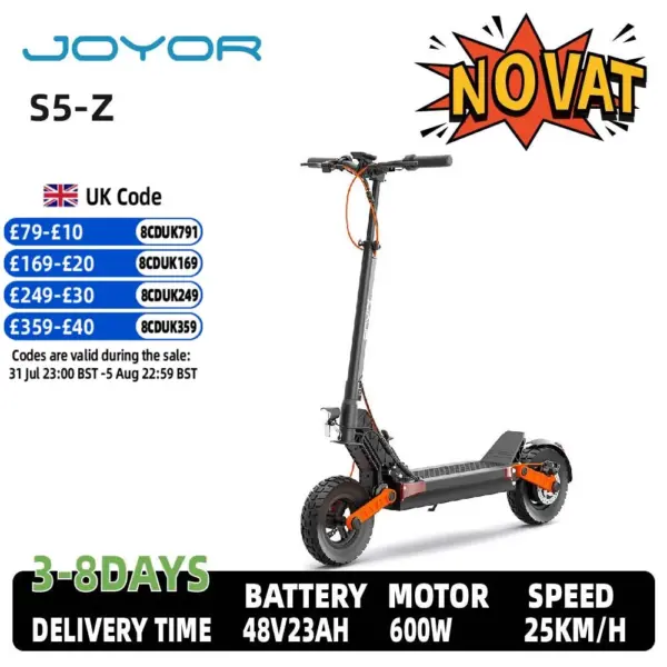 Joyor S5-Z Adult E-scooter 48V 13Ah Urban commuting electric scooter 600W ultra-high power foldable Escooter