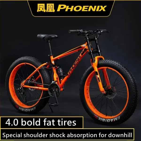 26 inch MTB 4.0 wide tire snow beach bike Full Suspension Fatbike disc brakes Cross Country Bicycle 30 speed Downhill bicicleta