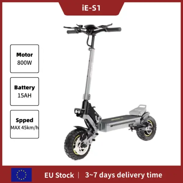 IENYRID S1 Electric Scooter 800W Motor 48V15Ah Battery E-Scooter Smart LCD Display 10-inch Air Off-road Tires City Scooter