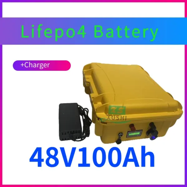 lifepo4 battery 48v 100AH with BMS for tricycle golf cart inverter Solar energy storage scooter + 10A charger