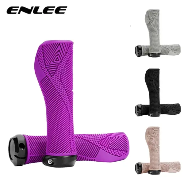 ENLEE Ergonomic Bicycle Handlebar Grips Shock Absorption MTB Handlebar Grip Lockable Bike Grips TPE High Elastic Bike Part