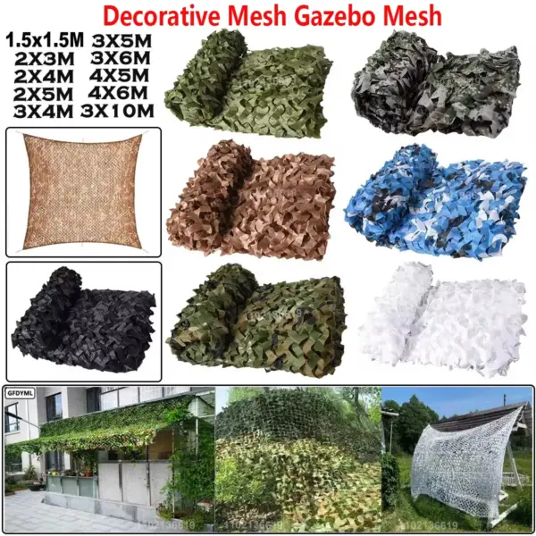 Sunshade Nets Hunting Nets Garden Gazebo Nets Car Awnings White Green Black Jungle Desert Colors 4x5m3x5m2x2m