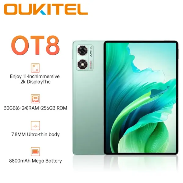 Oukitel OT8 Smartphone Tablet 111-lnch Immersive 2k Display 30GB(6 + 24)RAM + 256BG ROM 8800mAh GPS Dual SIM 4G Tablets Android