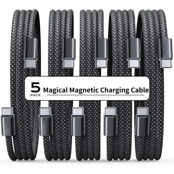 PD 100W Magnetic Suction Anti Winding Type C to C Cable Fast Charge Cord Wire For Samsung S24 S23 Huawei Xiaomi iPhone 16 15 14