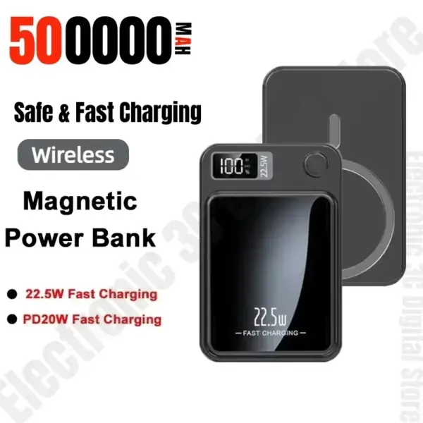New Wireless Power Bank 500000mAh 22.5W Fast Charger For Magnetic Portable Auxiliary Battery Pack For Iphone Samsung xiaomi 2025