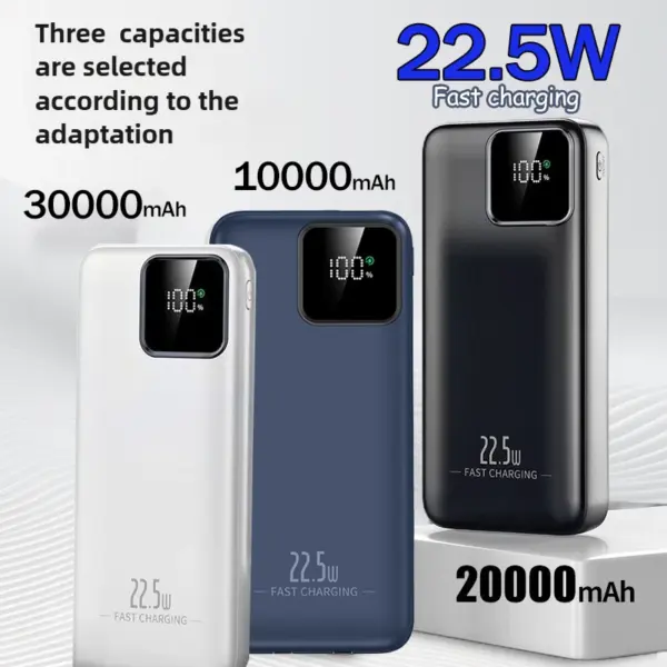 New Portable Battery 20000mAh 22.5W Fast Charging Power Banks Built-in 2 Cables for Huawei IPhone Xiaomi External Battery