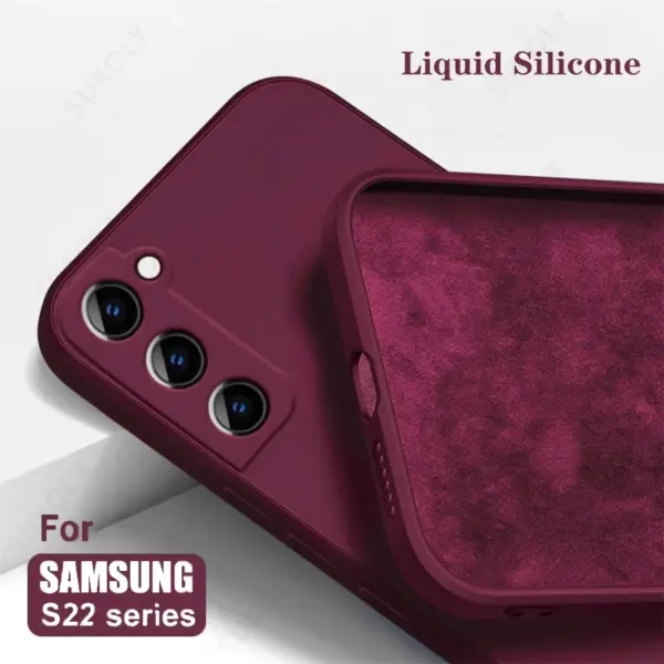 Liquid Silicone Case For Samsung Galaxy S25 Edge S25 S24 S23 S22 Ultra Plus S24 FE A56 A54 A53 A55 A16 Camera Protect Soft Cover