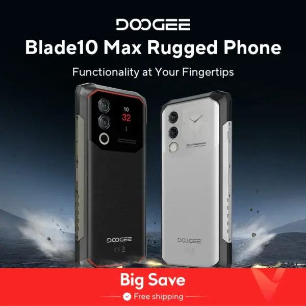 World Premiere DOOGEE Blade10 Max Rugged Phone 6.56" 90Hz Display 8GB+256GB Rear Display 50MP AI Main Camera 10300mAh 18W Charge