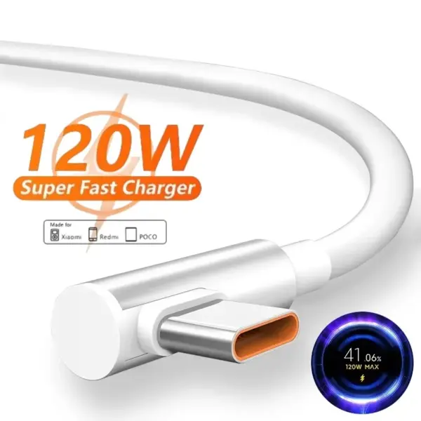 120W Fast Charger For Xiaomi 14 13 12 11 Pro Ultra Lite USB A To Type C Quick Charging Phone Cable For Redmi Note 12 Accessories