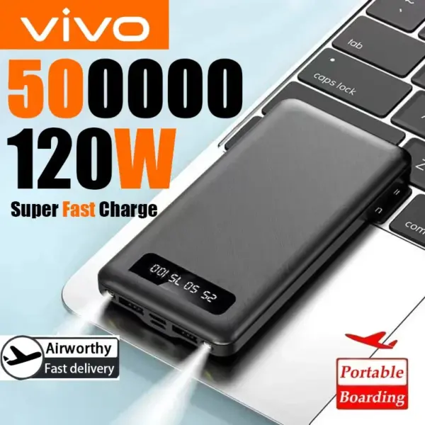 VIVO 200000mAh 120W Power Bank Super Fast Charging Battery High Capacity Digital Display Power Bank For iPhone Samsung Huawei