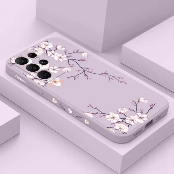 Plum Blossom Phone Case For Samsung Galaxy S25 S24 S23 S22 S21 S20 Ultra Plus FE S10 S9 S10E Note 20 ultra 10 9 Plus Cover