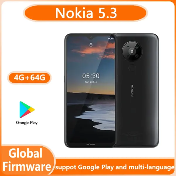 Nokia 5.3 4G Smartphone 6.55" Full Screen, CPU Qualcomm Snapdragon 665 full screen 4000mAh Battery used phone