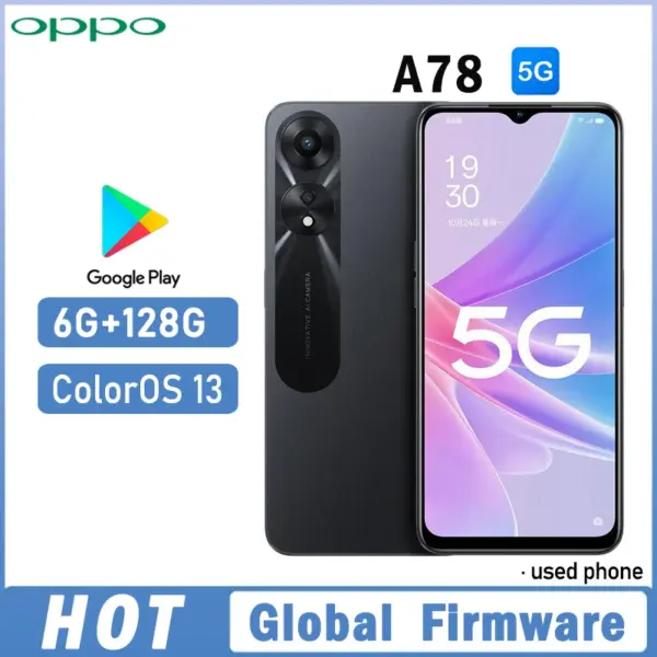 OPPO A78 5G SmartPhone Global firmware MTK Dimensity 700 ColorOS 13 RAM 6GB ROM 128GB 6.56" camera 50MP 5000mAh used phone